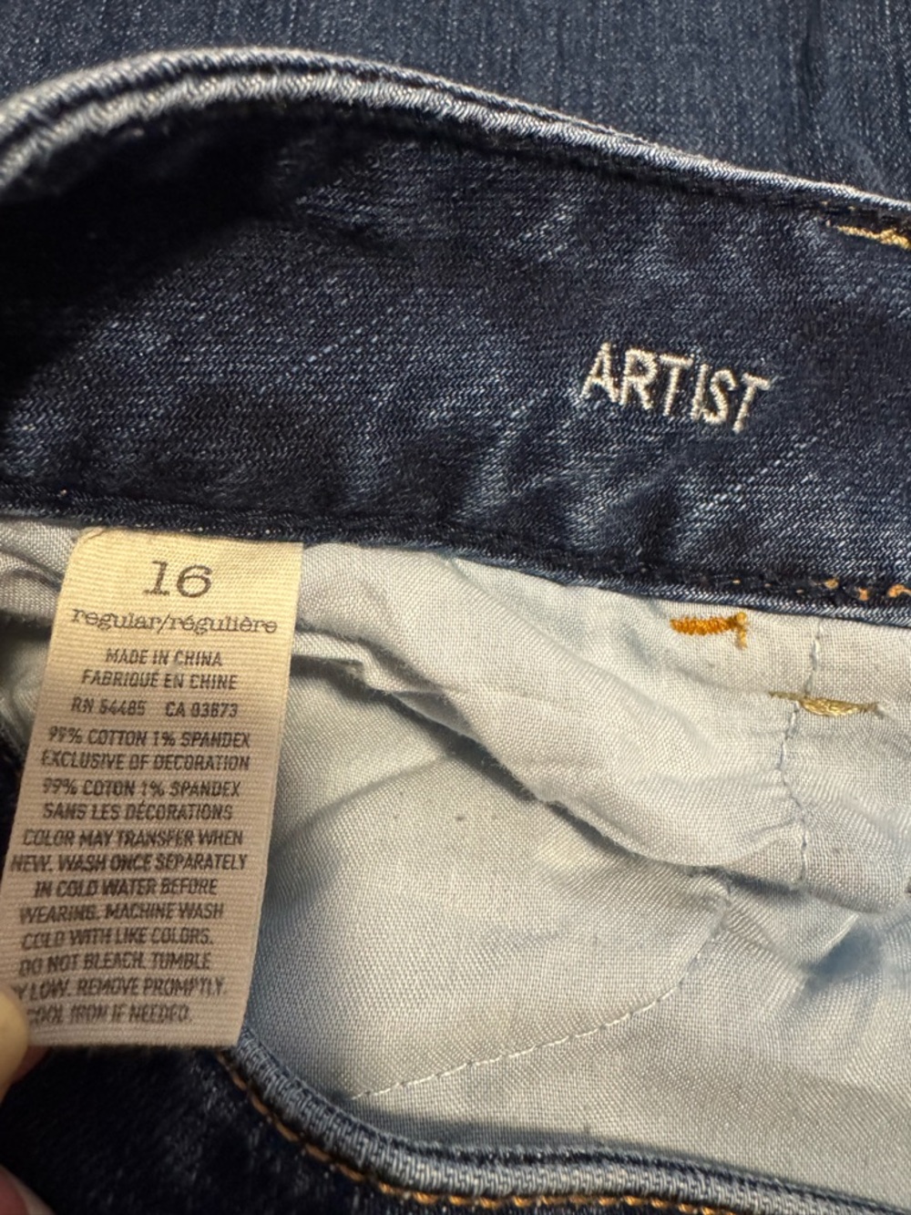 American Eagle Outfitters Artist Jeans Medium/Dark Wash Size 16 Regular - Picture 6 of 6